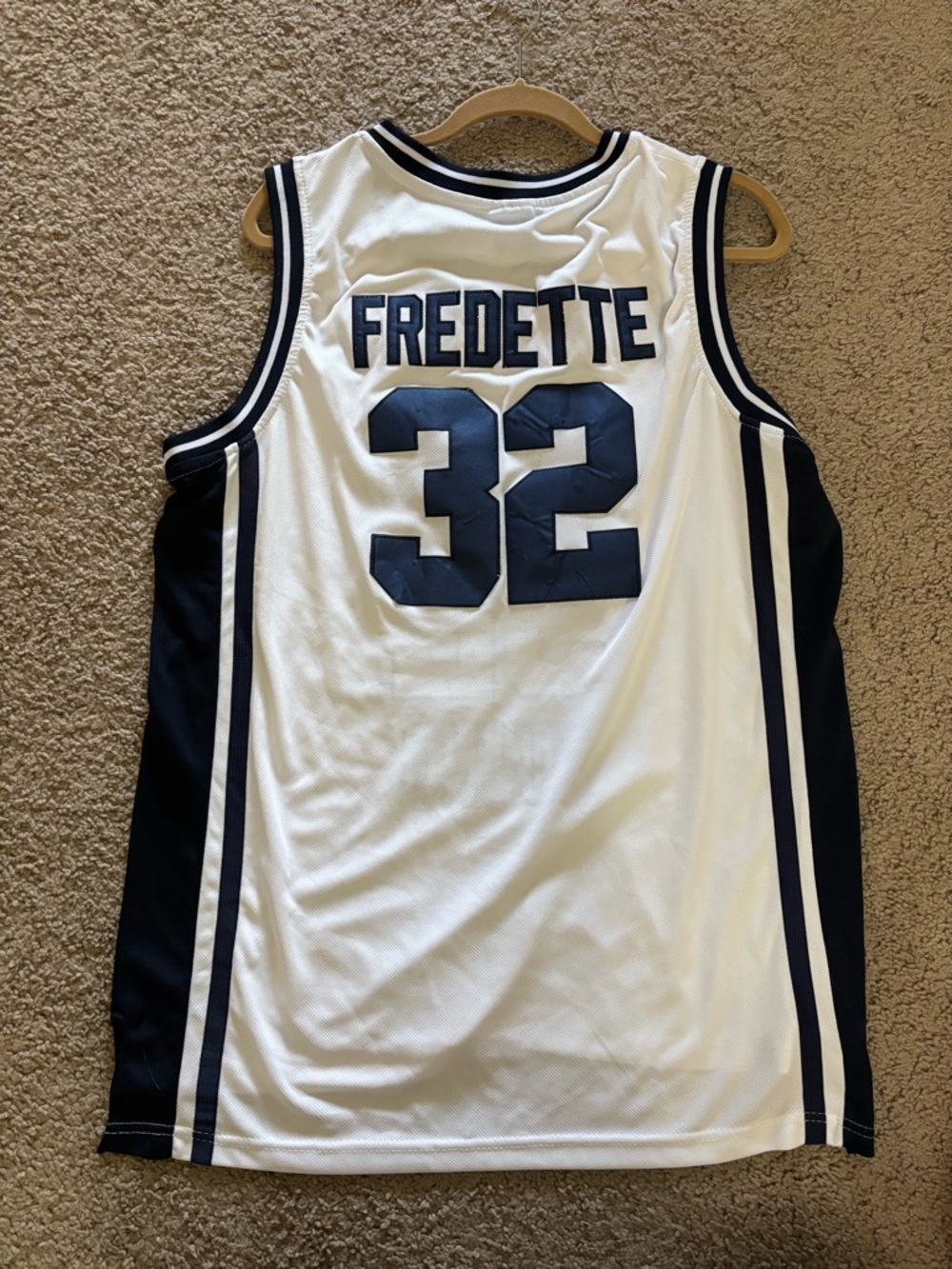 Nike White & Navy Brigham Young Basketball Jersey #32 - Picture 2 of 2